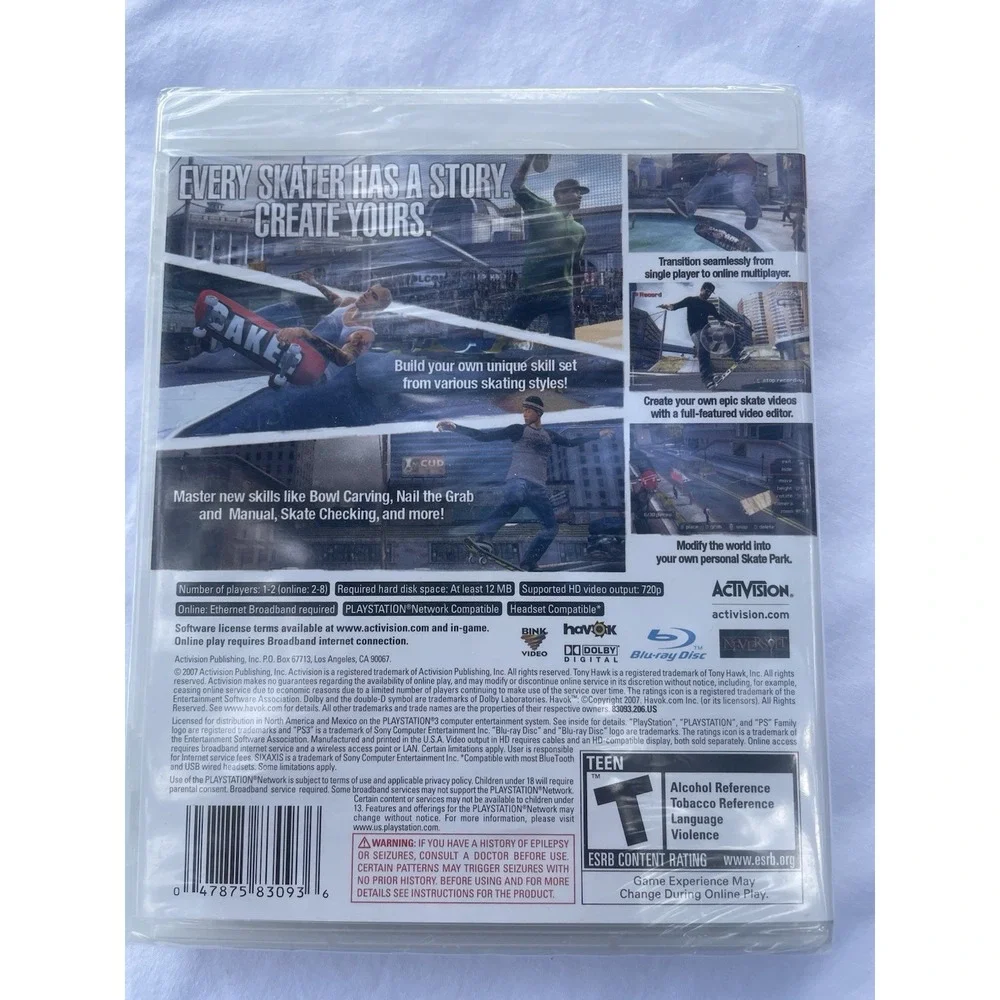 New Tony Hawk Proving Ground (Sony PlayStation 3 PS3, 2007)